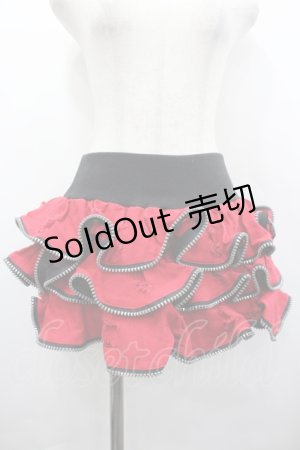 画像: GLAVIL / ジップフリルスカパン  レッド I-26-04-10-096-PU-PA-SA-ZI