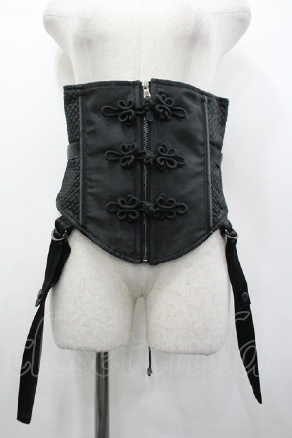 画像1: Qutie Frash / チャイナコルセット F 黒 I-26-04-10-097-QU-TO-TE-ZI (1)