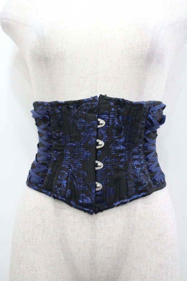 画像1: ATELIER PIERROT / Grim Shadows Corset  黒×青 I-26-04-10-098-EL-ZA-TE-ZI (1)