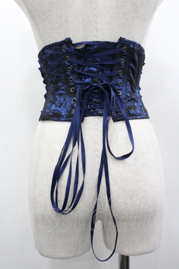 画像2: ATELIER PIERROT / Grim Shadows Corset  黒×青 I-26-04-10-098-EL-ZA-TE-ZI (2)
