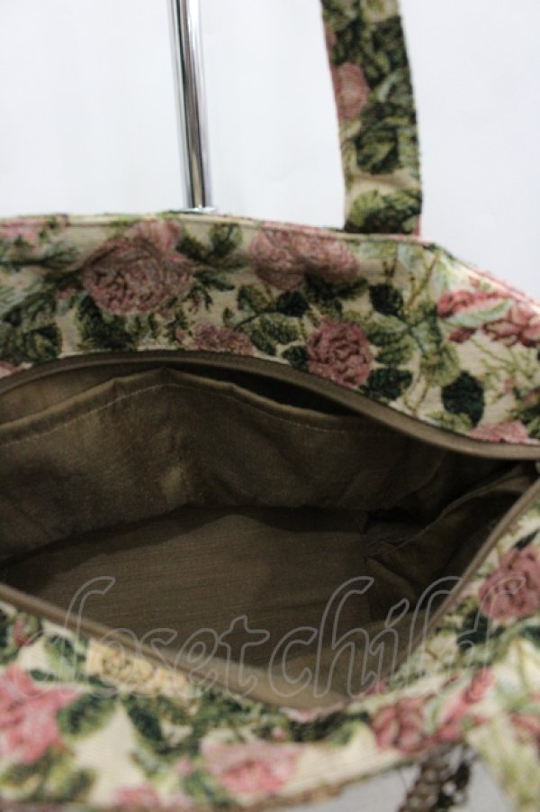 画像3: axes femme / カメオモチーフパールチェーンゴブランバッグ  ブラウン I-26-04-10-105-AX-BG-SA-ZI (3)