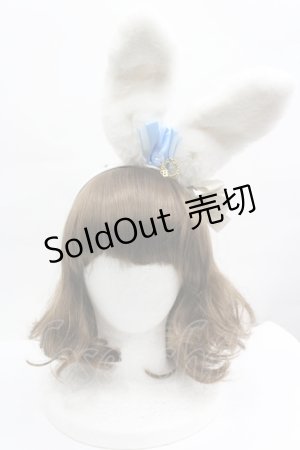 画像: BABY,THE STARS SHINE BRIGHT / 時計うさぎのうさみみカチューシャ  オフ白×サックスリボン I-26-04-10-108-BA-AC-TE-ZI