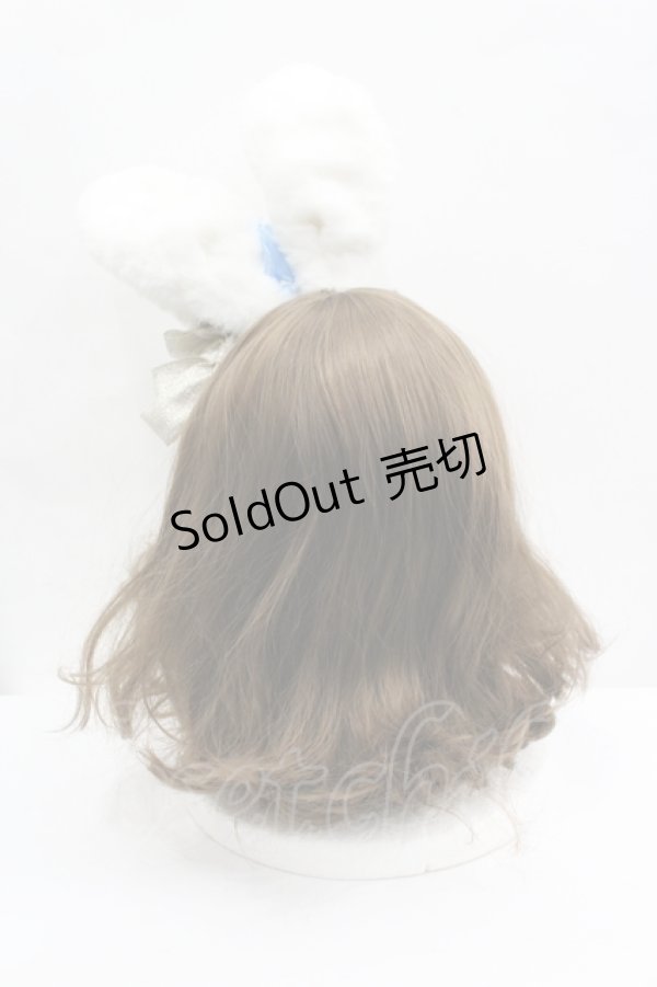 画像2: BABY,THE STARS SHINE BRIGHT / 時計うさぎのうさみみカチューシャ  オフ白×サックスリボン I-26-04-10-108-BA-AC-TE-ZI (2)