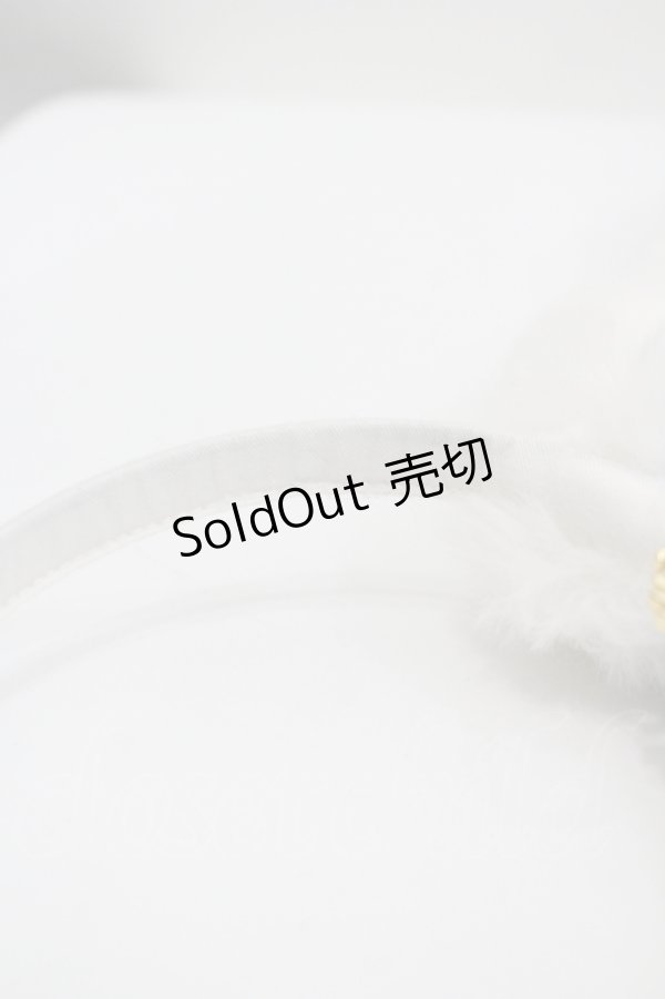 画像4: BABY,THE STARS SHINE BRIGHT / 時計うさぎのうさみみカチューシャ  オフ白×サックスリボン I-26-04-10-108-BA-AC-TE-ZI (4)