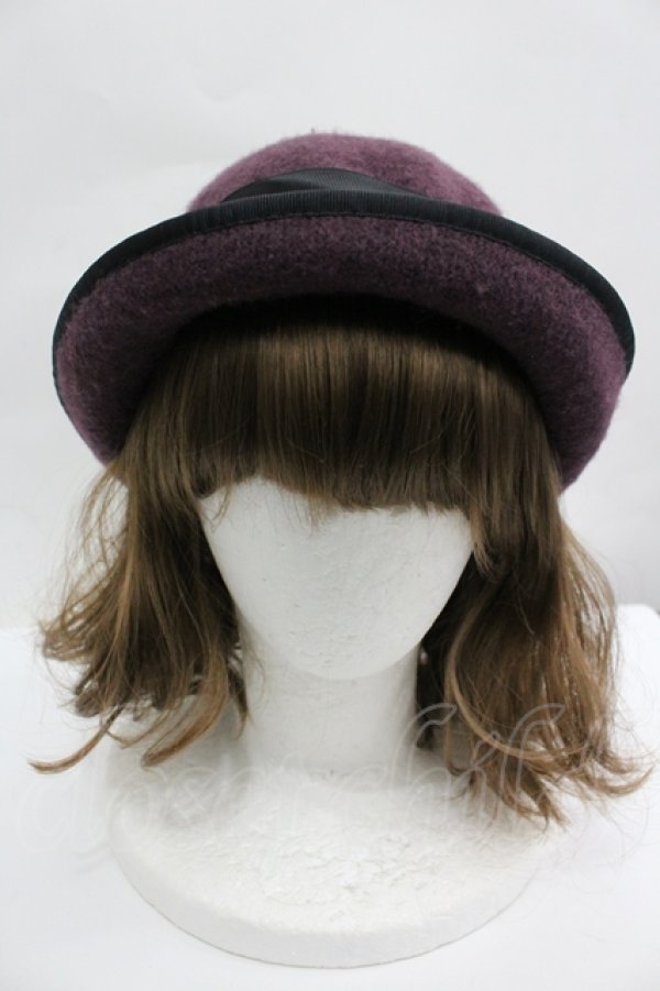 画像2: axes femme / リボンハット  ボルドーＸ黒 I-26-04-10-109-AX-AC-SA-ZI (2)