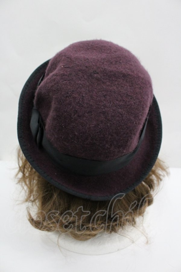 画像3: axes femme / リボンハット  ボルドーＸ黒 I-26-04-10-109-AX-AC-SA-ZI (3)