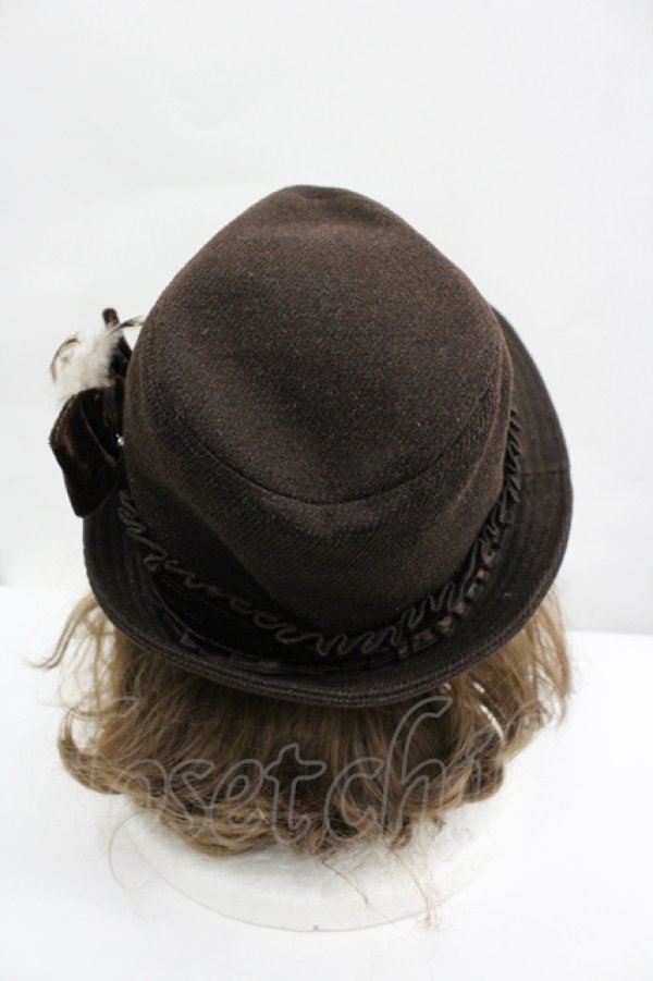 画像3: axes femme / ベロアリボンハット  ブラウン I-26-04-10-114-AX-AC-SA-ZI (3)