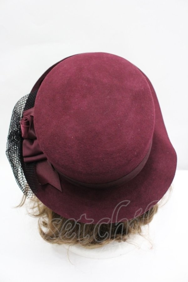 画像3: axes femme / チュールカンカン帽 M ワイン I-26-04-10-115-AX-AC-SA-ZI (3)