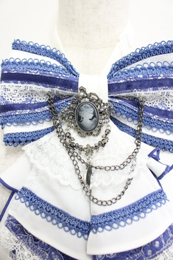 画像3: Ozz oneste / Fairy tale Rose リボンジャボタイ  白×青 I-26-04-10-117-OO-ZA-TE-ZI (3)