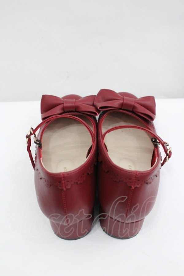 画像2: axes femme kawaii / ローヒールリボンパンプス M 赤 I-26-04-10-120-AX-SH-TE-ZI (2)