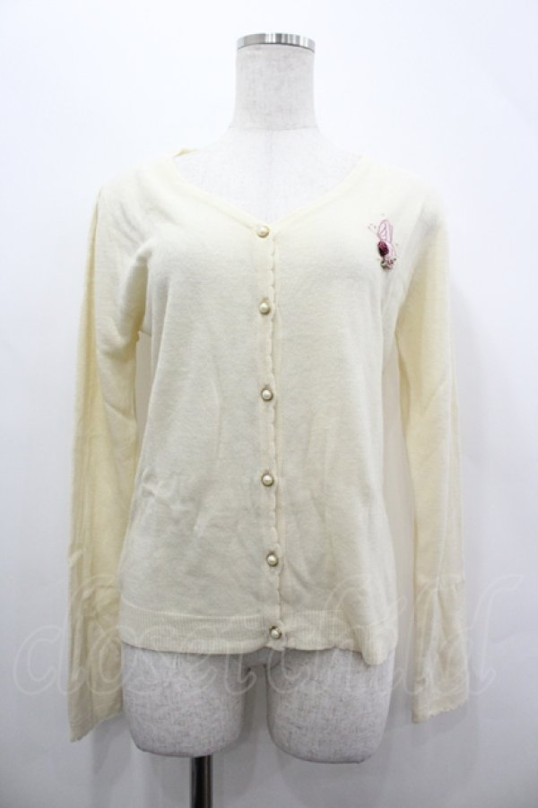 画像1: axes femme / バタフライ刺繍カーディガン  アイボリー I-26-04-10-121-AX-TO-SA-ZI (1)