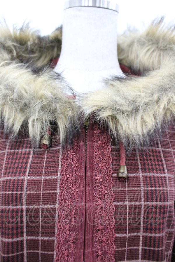 画像3: axes femme / グレンチェックパーカー M アカ I-26-04-10-124-AX-TO-SA-ZI (3)