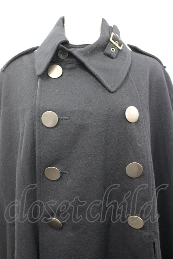 画像2: BPN FOR MEN / ダブルボタンケープコート メンズM ブラック I-26-04-10-012-GO-CO-SA-ZI (2)