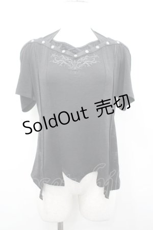 画像: Ozz Croce / ホルターデザインカットソー  黒 I-26-04-10-021-OO-TO-TE-ZI