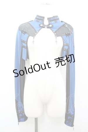 画像: Ozz Croce / シアー切替スタンドカラーボレロ  ブルー I-26-04-10-024-OO-TO-TE-ZI
