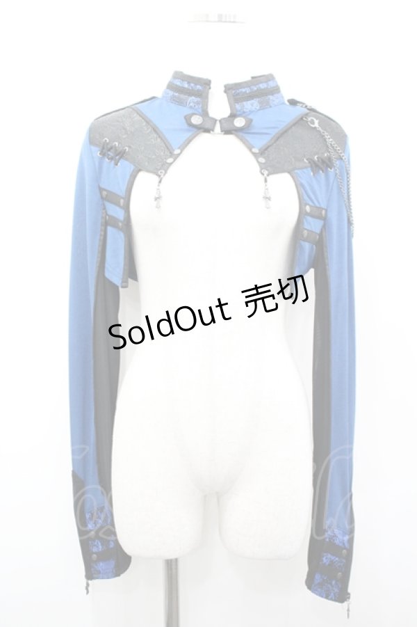 画像1: Ozz Croce / シアー切替スタンドカラーボレロ  ブルー I-26-04-10-024-OO-TO-TE-ZI (1)