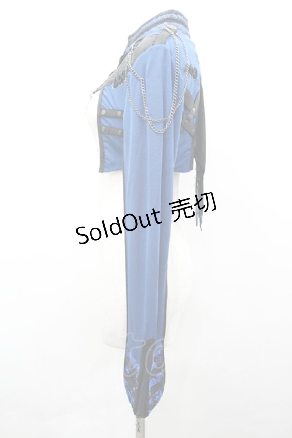 画像2: Ozz Croce / シアー切替スタンドカラーボレロ  ブルー I-26-04-10-024-OO-TO-TE-ZI (2)