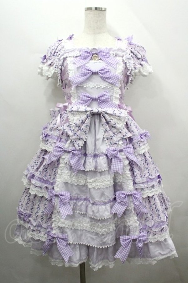 画像1: BABY,THE STARS SHINE BRIGHT / Floriana Ribbonジャンパースカート  ラベンダー I-26-04-12-036-BA-OP-SA-ZI (1)