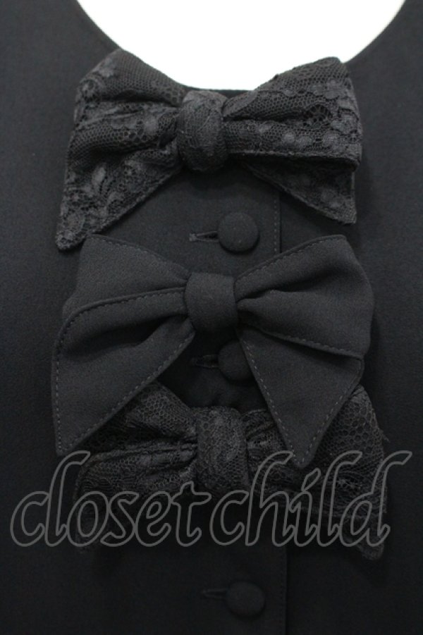 画像3: INGEBORG / 3つリボンブラウス  黒 I-26-04-12-004-LO-BL-SA-ZI (3)