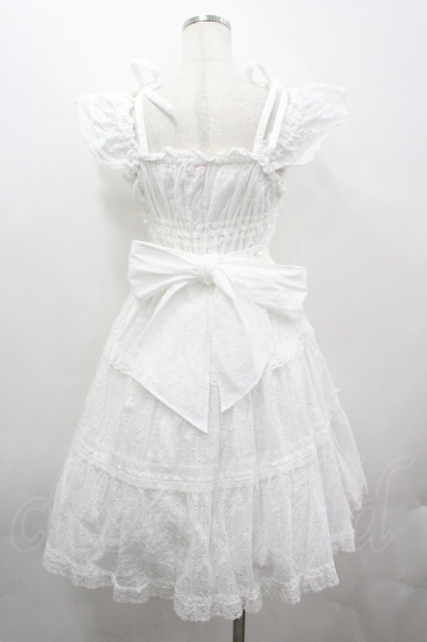 画像5: BABY,THE STARS SHINE BRIGHT / Innocent Ribbon Lace シャーリングジャンパースカート  白 I-26-04-12-037-BA-OP-SA-ZI (5)