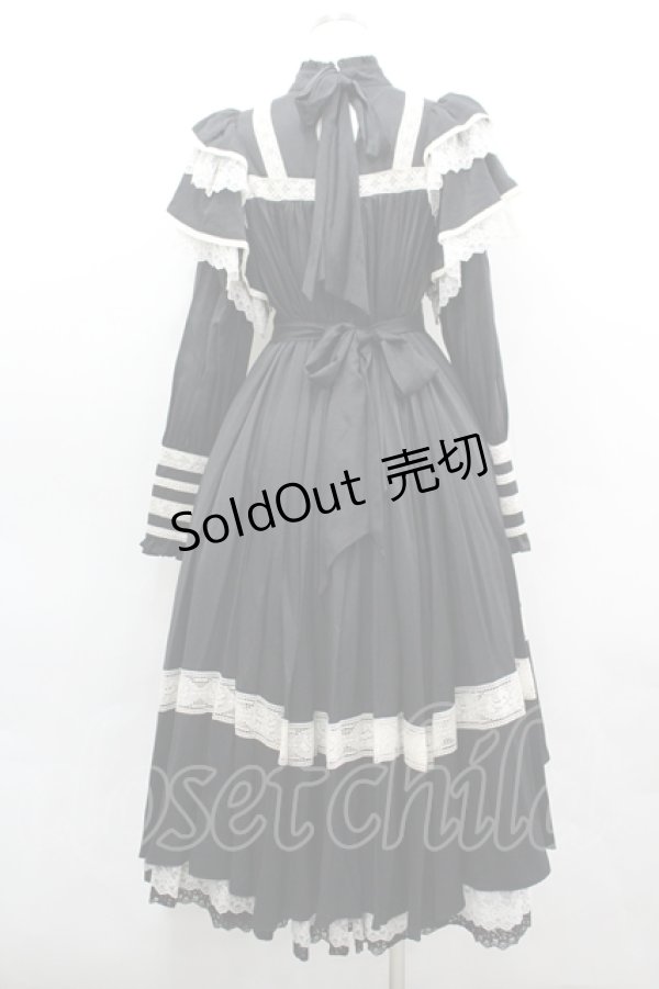 画像5: Hoshibako Works / リリアンヌ姉妹ワンピース(ロング丈)  黒Ｘ白 I-26-04-12-039-LO-OP-SA-ZI (5)