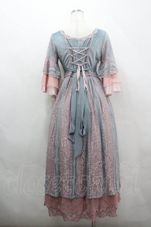 画像4: ZJ STORY（海外ロリータブランド） / Sirens Elegy ワンピース M ピンク×エメラルドグリーン I-26-04-12-040-LO-OP-TE-ZI (4)