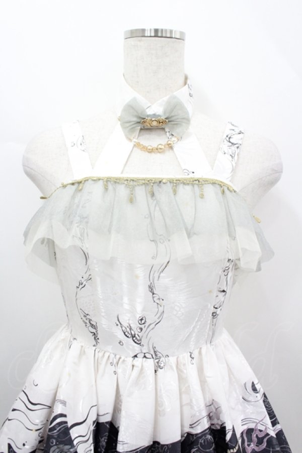 画像4: Precious Clover（海外ロリータブランド） / 龍プリント水墨画ジャガードジャンパースカート＆ケープ セット L 白×グリーン I-26-04-12-041-LO-OP-TE-ZI (4)