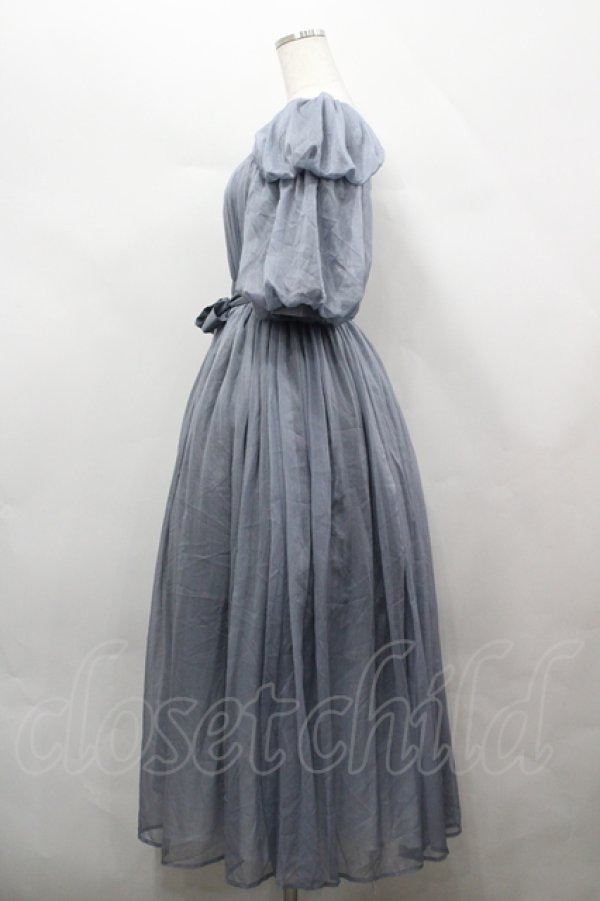 画像2: LA LAERS（海外ロリータブランド） / シアーギャザーワンピース M ブルーグレー I-26-04-12-044-LO-OP-TE-ZI (2)