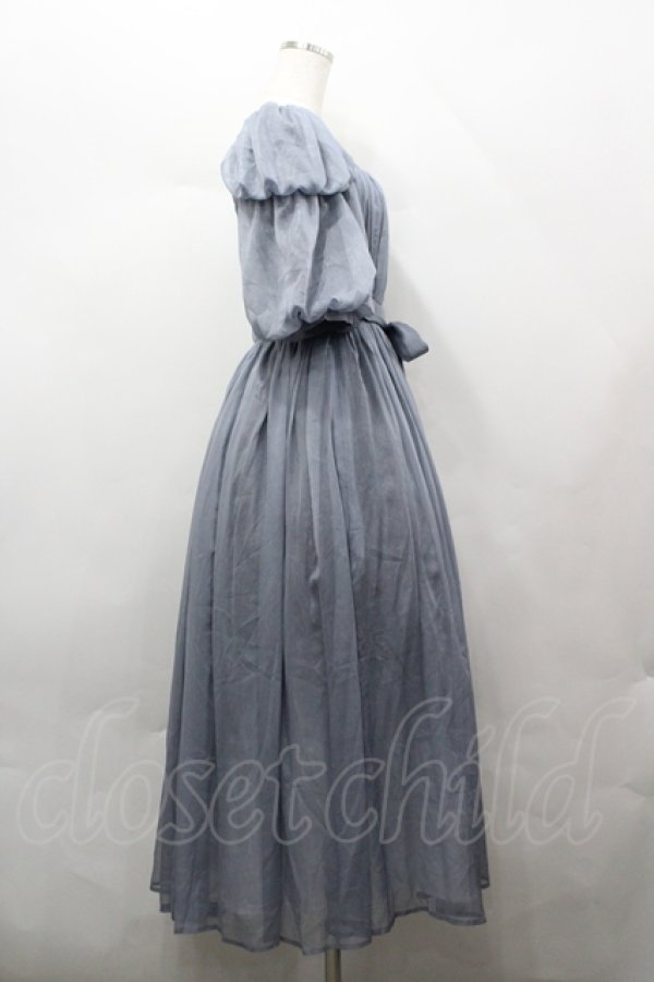画像4: LA LAERS（海外ロリータブランド） / シアーギャザーワンピース M ブルーグレー I-26-04-12-044-LO-OP-TE-ZI (4)