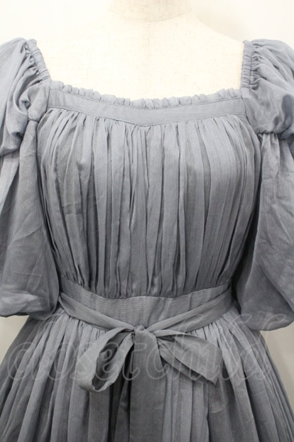 画像5: LA LAERS（海外ロリータブランド） / シアーギャザーワンピース M ブルーグレー I-26-04-12-044-LO-OP-TE-ZI (5)