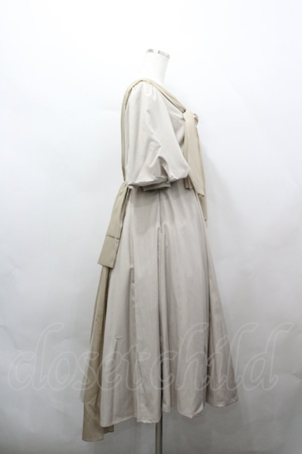 画像4: 中国ロリータ / リボンデザインAラインワンピース M ベージュ I-26-04-12-045-LO-OP-TE-ZI (4)