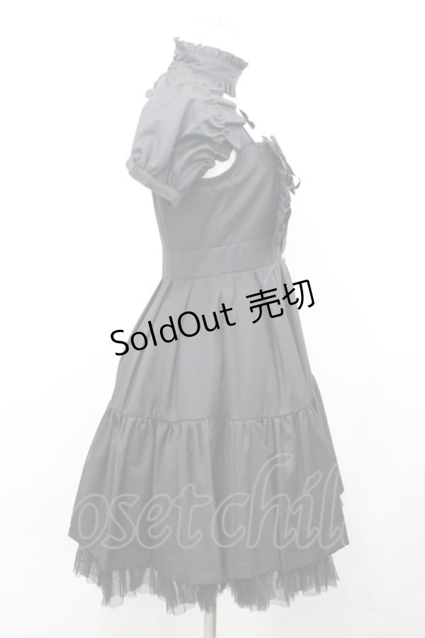 画像4: BPN / チョーカー＆スリーブ付ノースリーブワンピース M 黒 I-26-04-12-046-GO-OP-TE-ZI (4)