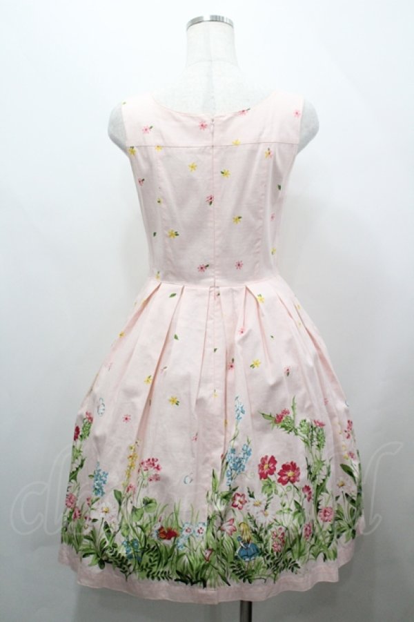 画像3: Emily Temple cute / お花畑プリントリボンベルト付ノースリーブワンピース  ピンク I-26-04-12-049-ET-OP-TE-ZI (3)