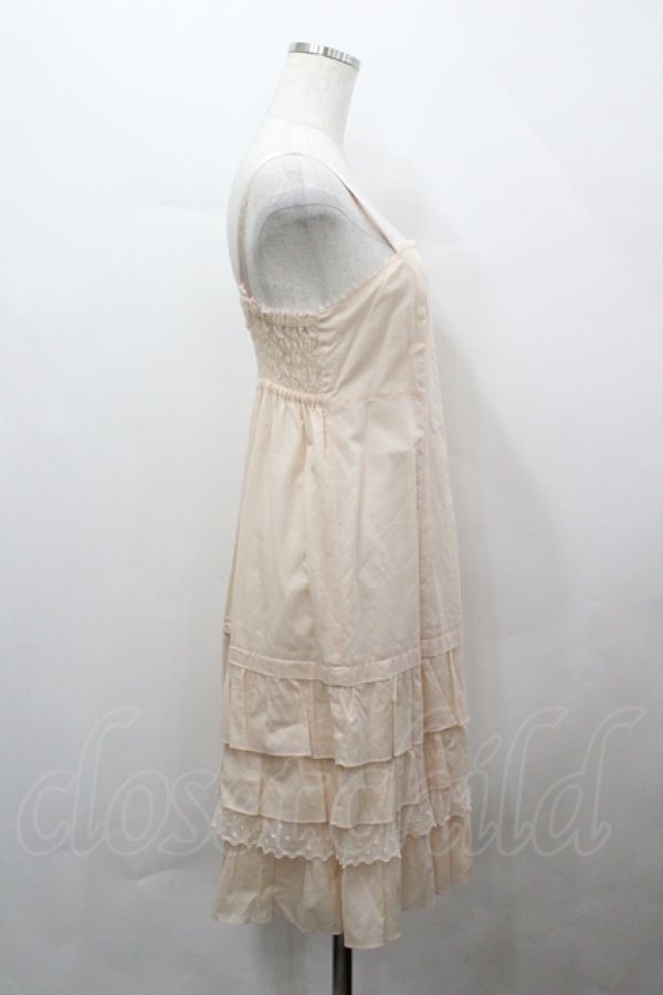 画像4: Emily Temple cute / フラワーモチーフコットンキャミワンピース  ピンクベージュ I-26-04-12-050-ET-OP-TE-ZI (4)