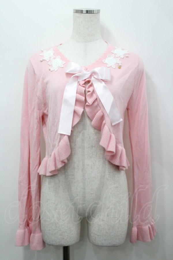 画像1: BABY,THE STARS SHINE BRIGHT / エリザベスローズレースボレロ  ピンクＸ白 I-26-04-12-007-BA-TO-SA-ZI (1)