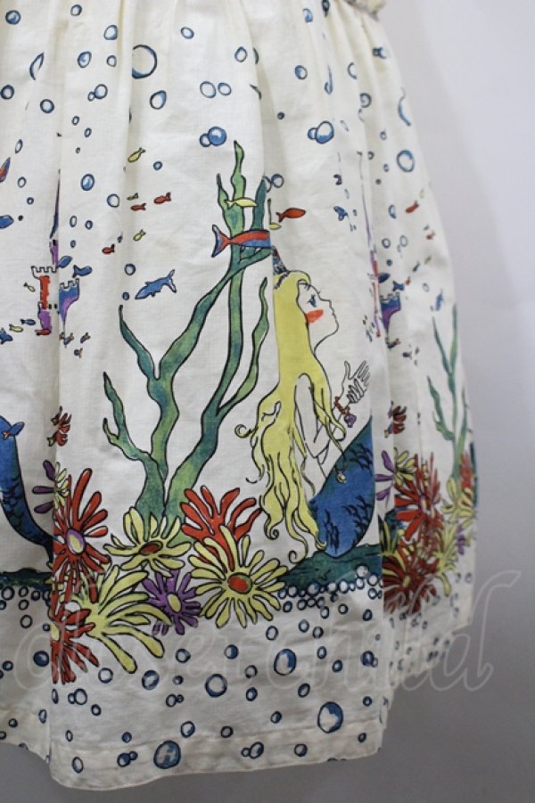 画像6: Emily Temple cute / マーメイドプリントノースリーブワンピース  生成り I-26-04-12-051-ET-OP-TE-ZI (6)