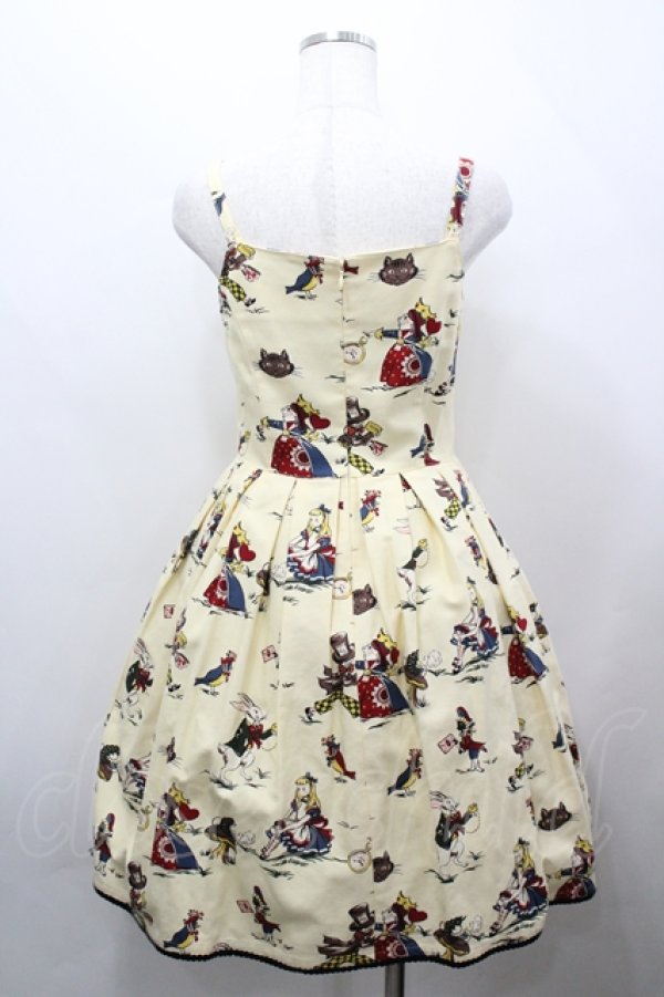 画像3: Emily Temple cute / ワンダーランドウエストリボンノースリーブワンピース  オフシロ I-26-04-12-052-ET-OP-TE-ZI (3)