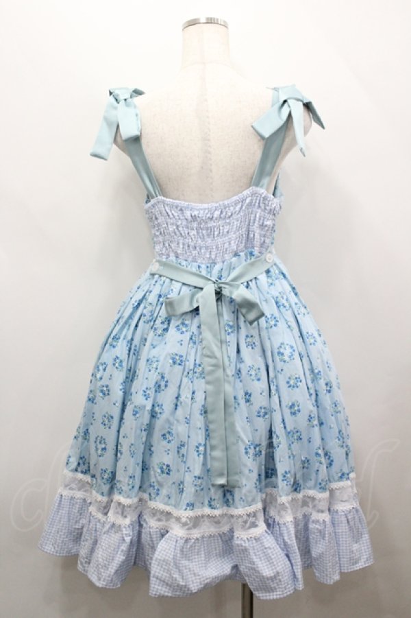 画像3: 愛野えり×HEENIE HEENIE / Petal Pique-niqueジャンパースカート  サックス I-26-04-12-053-LO-OP-SA-ZI (3)