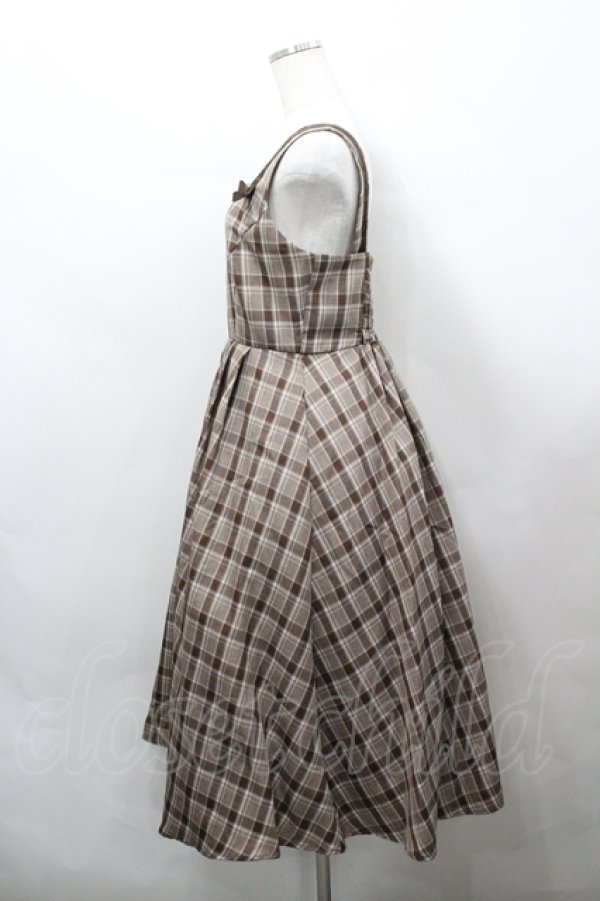 画像2: m petit by misako / スクエアネックジャンパースカート M ブラウン I-26-04-12-055-LO-OP-SA-ZI (2)