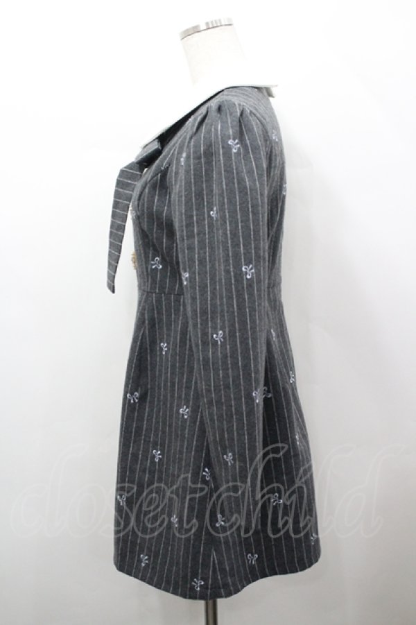 画像2: An MILLE / リボンタイワンピース S グレー I-26-04-12-056-EL-SK-TE-ZI (2)