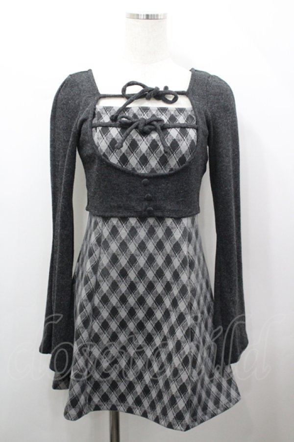 画像1: evelyn / チェックセットワンピース F グレイ I-26-04-12-057-LO-OP-TE-ZI (1)