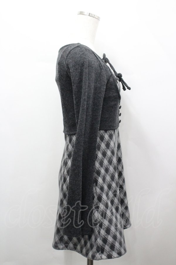 画像4: evelyn / チェックセットワンピース F グレイ I-26-04-12-057-LO-OP-TE-ZI (4)