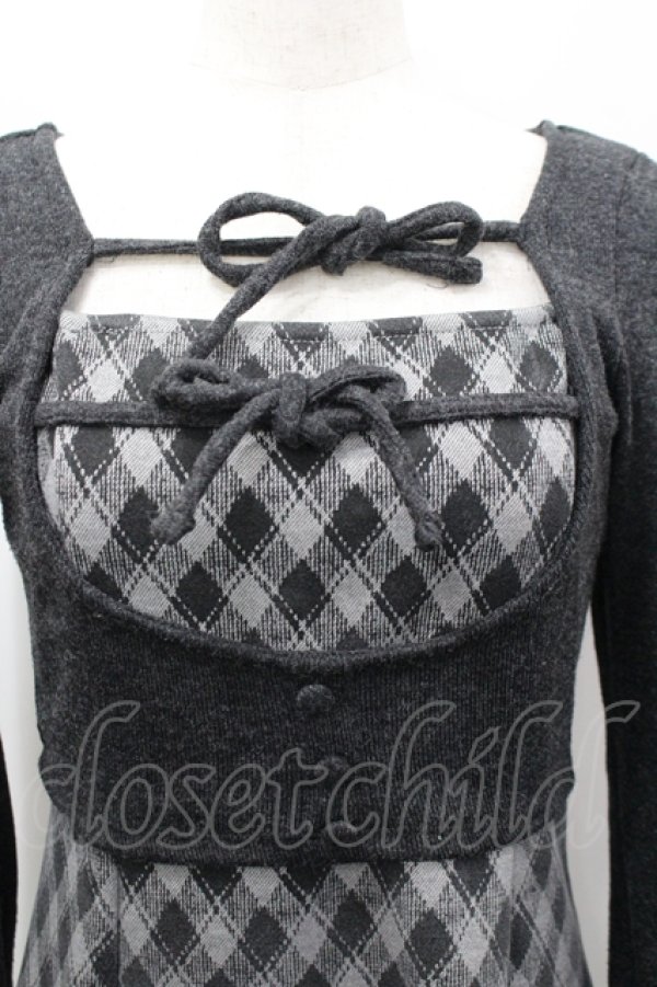 画像5: evelyn / チェックセットワンピース F グレイ I-26-04-12-057-LO-OP-TE-ZI (5)