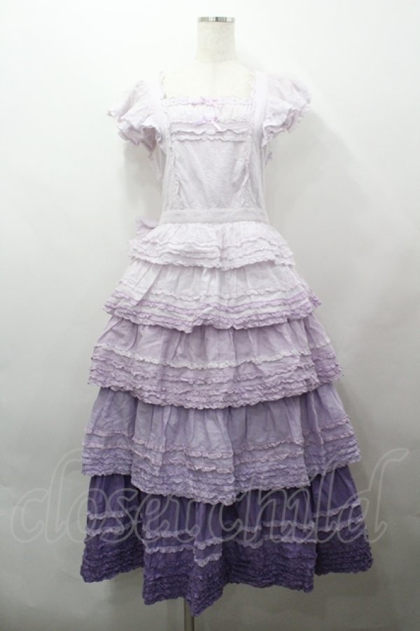画像1: PINK HOUSE / ローンティアードワンピース  ラベンダー I-26-04-12-059-LO-OP-TE-ZI (1)