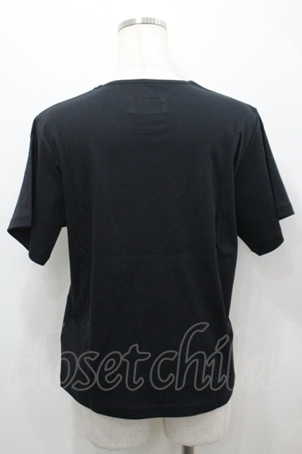 画像2: PINK HOUSE / ひな菊コサージュプリントカットソー M 黒 I-26-04-12-009-LO-TO-TE-ZI (2)