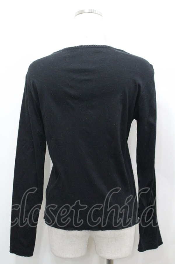 画像2: PINK HOUSE / オーナメントローズプリントカットソー M 黒 I-26-04-12-010-LO-TO-TE-ZI (2)