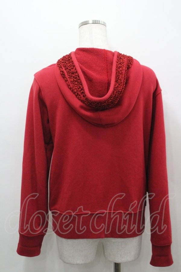 画像2: PINK HOUSE / フード付きピコフリルパーカー M 赤 I-26-04-12-012-LO-TO-TE-ZI (2)
