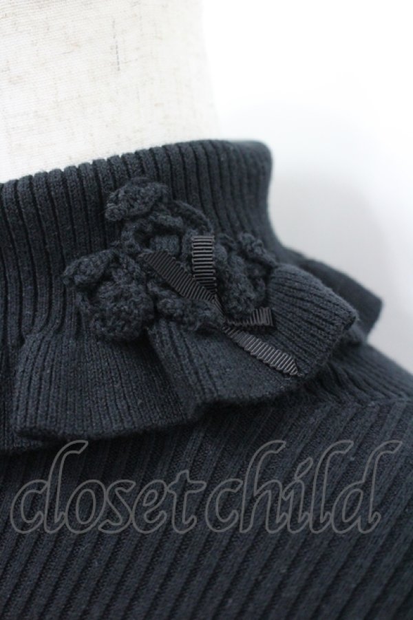 画像3: PINK HOUSE / フリルタートルネックリブニット  黒 I-26-04-12-014-LO-TO-TE-ZI (3)