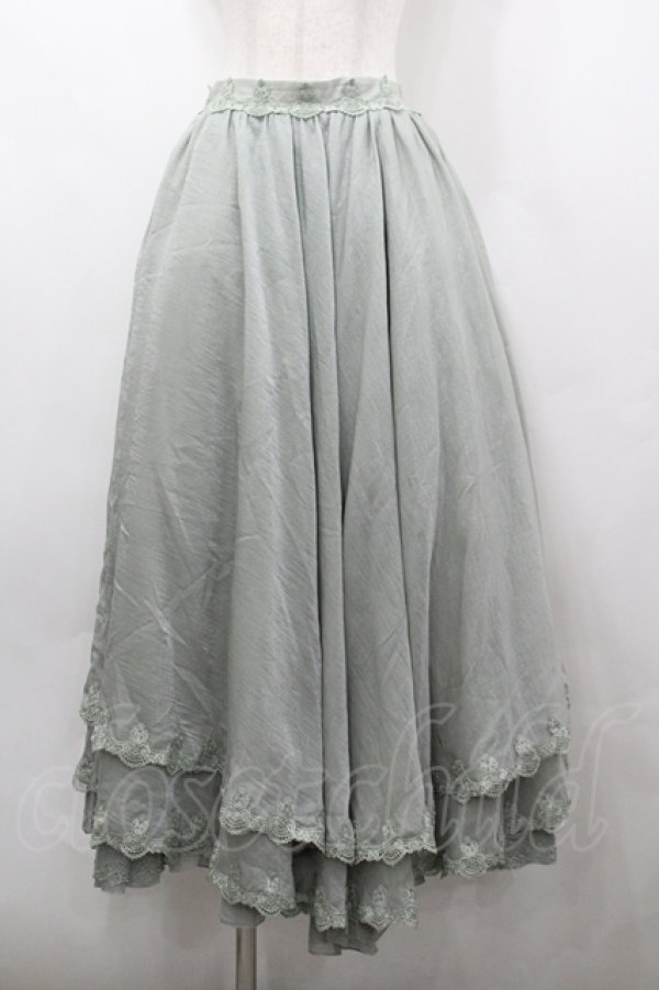 画像1: Hinana Queena（海外ロリータブランド） / 菫の秘め事 ロングスカート L グリーン I-26-04-12-094-LO-SK-TE-ZI (1)