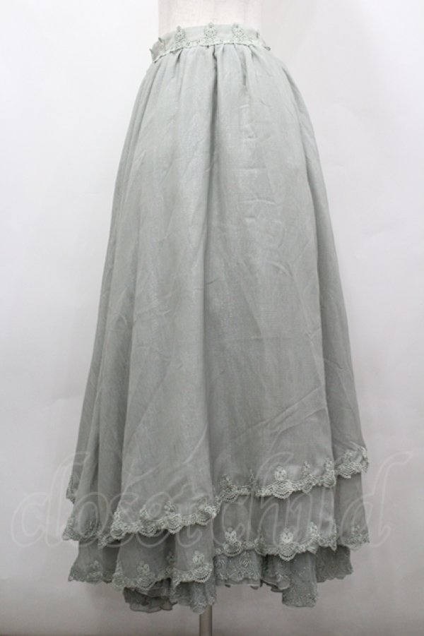 画像2: Hinana Queena（海外ロリータブランド） / 菫の秘め事 ロングスカート L グリーン I-26-04-12-094-LO-SK-TE-ZI (2)